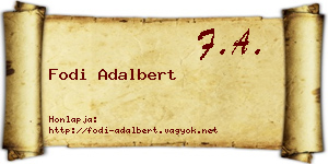 Fodi Adalbert névjegykártya